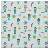 Niedliche multikulturelle Keimkämpfer Stoff (Muster)
