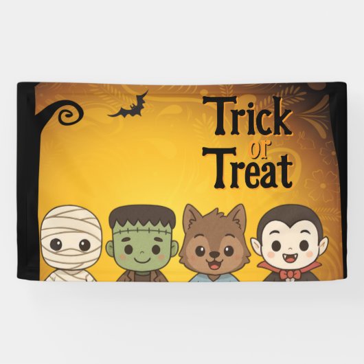 Niedliche Mumie, Frankenstein, Dracula, Werwolf Banner (Horizontal)