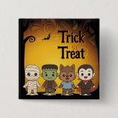 Niedliche Mumie, Frankenstein, Dracula, Werwolf Button (Vorderseite)