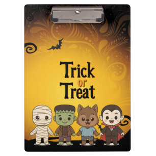 Niedliche Mumie, Frankenstein, Dracula, Werwolf Klemmbrett