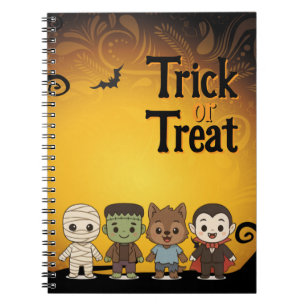 Niedliche Mumie, Frankenstein, Dracula, Werwolf Notizblock