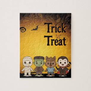 Niedliche Mumie, Frankenstein, Dracula, Werwolf Puzzle
