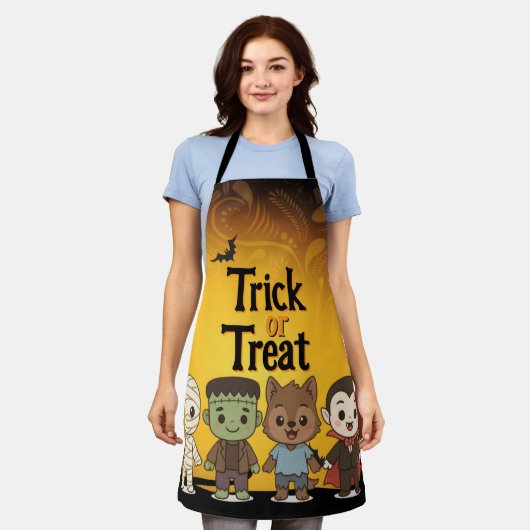 Niedliche Mumie, Frankenstein, Dracula, Werwolf Schürze (Getragen)
