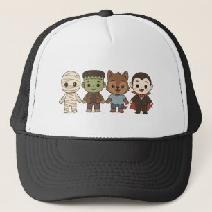 Niedliche Mumie, Frankenstein, Dracula, Werwolf Truckerkappe