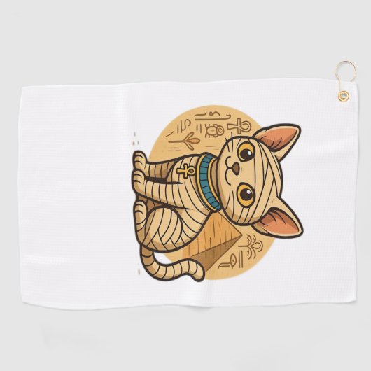 Niedliche Mummy Cat - Altes Ägypten Kunst überdeck Golfhandtuch (Horizontal)