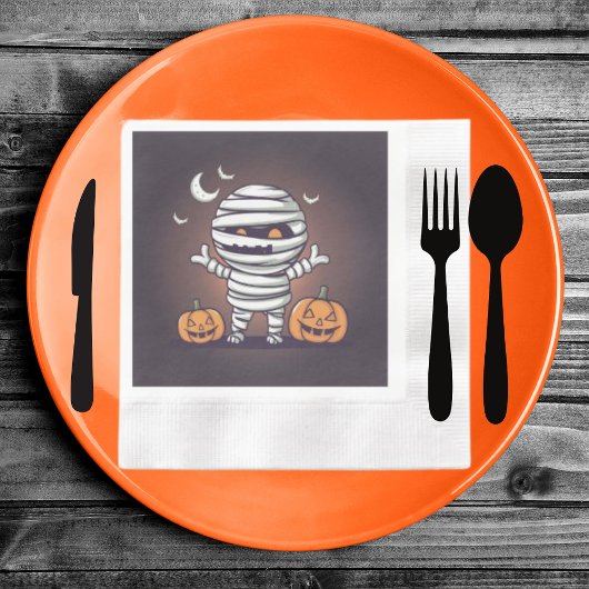 Niedliche Mummy Illustration Halloween Paper Napki Serviette