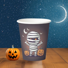 Niedliche Mummy Illustration Halloween-Papiertasse Pappbecher