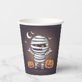 Niedliche Mummy Illustration Halloween-Papiertasse Pappbecher (Vorderseite)