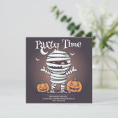 Niedliche Mummy Illustration Party Einladung (Stehend Vorderseite)