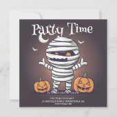 Niedliche Mummy Illustration Party Einladung (Vorderseite)