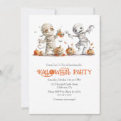 Niedliche Mummy Kids-Halloween-Party Einladung (Vorderseite)