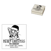 Niedliche Munchkin Cat Rücksendeadresse Weihnachte Gummistempel (Stempel)
