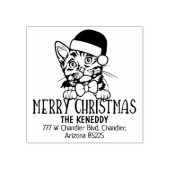 Niedliche Munchkin Cat Rücksendeadresse Weihnachte Gummistempel (Prägung)