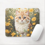 Niedliche Munchkin-Kat- und Buttercup-Blume Mousepad (Mit Mouse)
