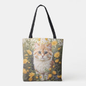 Niedliche Munchkin-Kat- und Buttercup-Blume Tasche (Rückseite)