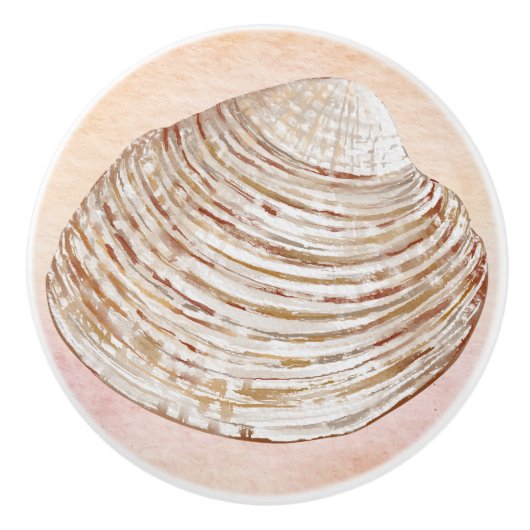 Niedliche Muschel, die im Meer lebt Wasserfarbenku Keramikknauf (Vorderseite)