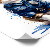 Niedliche Muschelkatze in Police Uniform Art Poster (Ecke)