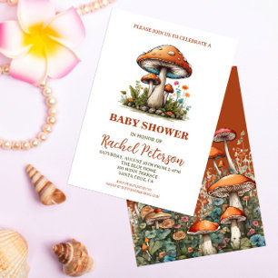 Niedliche Mushroom-Babydusche Einladung