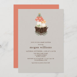 Niedliche Mushroom-Babydusche Einladung