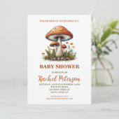 Niedliche Mushroom-Babydusche Einladung (Stehend Vorderseite)