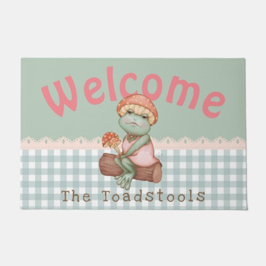 Niedliche Mushroom Frog Lady Fußmatte (Vorderseite)