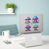 Niedliche Mushroom House Aufkleber (Laptop auf Schreibtisch)