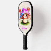 Niedliche Mushroom-Illustration Pickleball Schläger (Links)