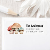 Niedliche Mushroom-Rücksendeadressen-Aufkleber (Insitu)