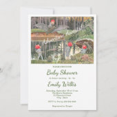 Niedliche Mushroom Woodland Frog Kinderdusche Einladung (Vorderseite)