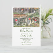 Niedliche Mushroom Woodland Frog Kinderdusche Einladung (Stehend Vorderseite)