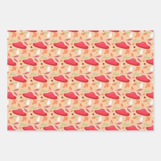 Niedliche Mushroom Wrapping Paper Sheets | Emma Geschenkpapier Set (Vorderseite 3)