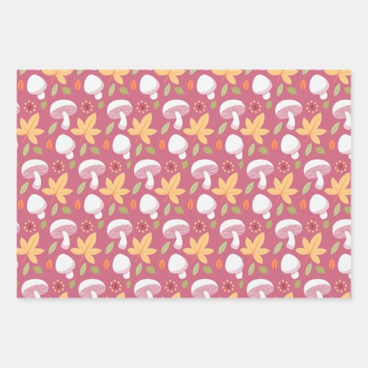 Niedliche Mushroom Wrapping Paper Sheets | Emma Geschenkpapier Set (Vorderseite 2)