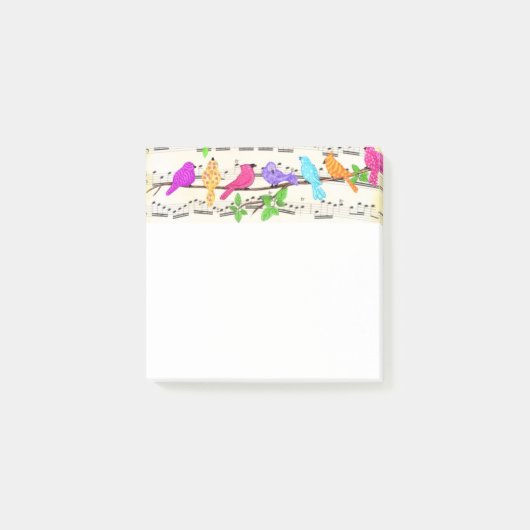 Niedliche Musical Birds Post-it® Notes Post-it Klebezettel (Vorderseite)