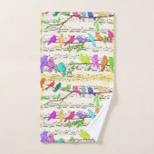 Niedliche Musical Birds Symphony - Happy Song Badhandtuch Set (Handtuch)