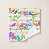 Niedliche Musical Birds Symphony - Happy Song Badhandtuch Set (Waschlappen)