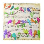 Niedliche Musical Birds Symphony - Happy Song Fliese (Vorderseite)