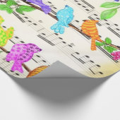 Niedliche Musical Birds Symphony - Happy Song Geschenkpapier (Ecke)