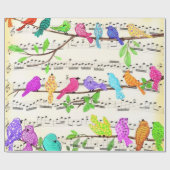 Niedliche Musical Birds Symphony - Happy Song Geschenkpapier (Flach)