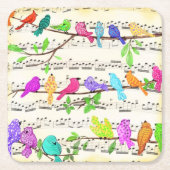 Niedliche Musical Birds Symphony - Happy Song Rechteckiger Pappuntersetzer (Vorderseite)