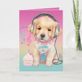 Niedliche Musik Lounge Golden Retriever Personalis Karte (Vorderseite)