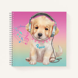 Niedliche Musik Lounge Golden Retriever Personalis Notizblock