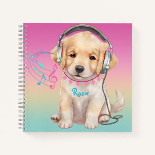 Niedliche Musik Lounge Golden Retriever Personalis Notizblock