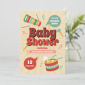 Niedliche Musik-Thema Kinderdusche Einladung (Stehend Vorderseite)