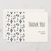 Niedliche musikalische Anmerkung Muster Vielen Dan Dankeskarte (Vorne/Hinten)