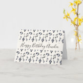 Niedliche musikalische Note Muster Geburtstag Karte (Gelbe Blume)