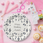 Niedliche musikalische Note Muster Geburtstag Pappteller (Party)