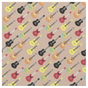 Niedliche musikalische Ukulele-Muster-neutrale Stoff