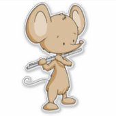 Niedliche Musikerin Aufkleber (Vorderseite)