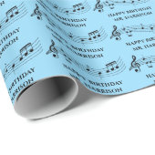 Niedliche Musiklehrer zum Geburtstag Geschenkpapier (Rolleneckpunkt)