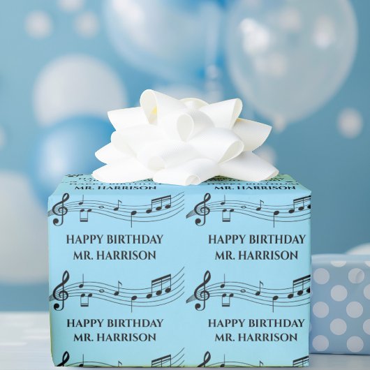 Niedliche Musiklehrer zum Geburtstag Geschenkpapier